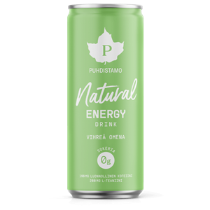 Natural Energy Drink 330ml green apple (Energetický nápoj - zelené jablko)