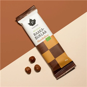 RAW Čokoláda BIO 36g lískový oříšek 58% kakaa (Hasselpähkinä)