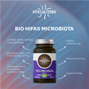 HIFAS-Microbiota 60 kapslí Bio (Hericium, Reishi, Hlíva, Maitake)