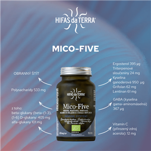 Mico-Five Immune System 70 kapslí Bio (Reishi, Maitake, Shiitake, Žampion, Chaga)