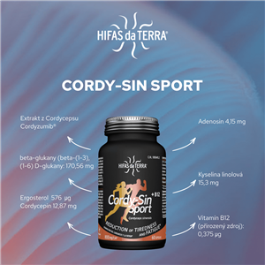 Cordy-Sin Sport + B12 60 kapslí (Cordyceps)