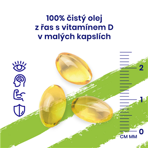 Vegan Omega 3 Algae 90 kapslí (250mg DHA & Vitamin D 400IU)