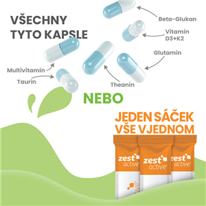 Zest Active 7 sáčků pomeranč (Energie, imunita, mozek, funkce svalů)