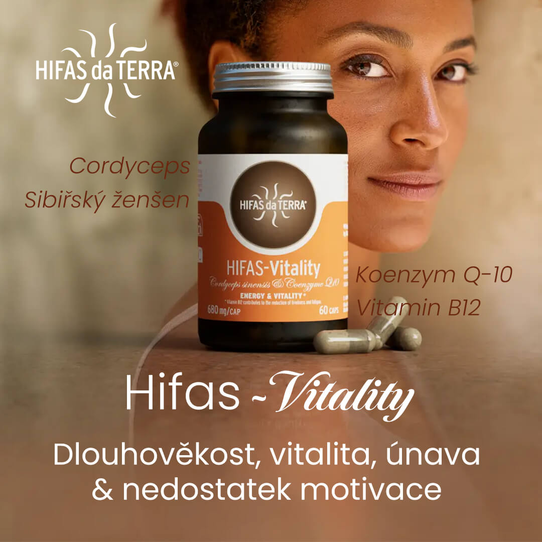 Hifas - Vitality, podpora buněčné energie, podpora vitality, při únavě a nedostatku motivace